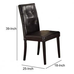 Dark Brown Faux Leather and Pine Wood Dining Side Chair (Set of 2) by Benjara 14 Dark Brown Faux Leather and Pine Wood Dining Side Chair (Set of 2) by Benjara -Cheap Benjara Store dark brown benjara dining chairs bm171501 fa 1000