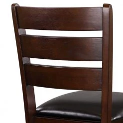 Dark Brown with Slatted Backs Wood Counter Height Chairs (Set of 2) by Benjara -Cheap Benjara Store dark brown benjara dining chairs bm179875 4f 1000
