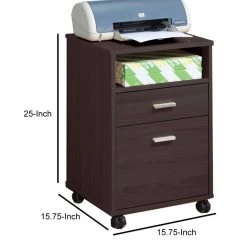 Dark Brown Mobile Storage File Cabinet by Benjara -Cheap Benjara Store dark brown benjara file cabinets bm148739 44 1000