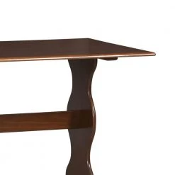 27.5 in. Rectangular Dark Brown Wooden Table with Curved Pedestal Style Feet and 2 Seating Capacity by Benjara -Cheap Benjara Store dark brown benjara kitchen dining tables bm144144 c3 1000