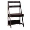 35 in. Rectangular Dark Brown 1 Drawer Ladder Desk with Built-In Storage by Benjara