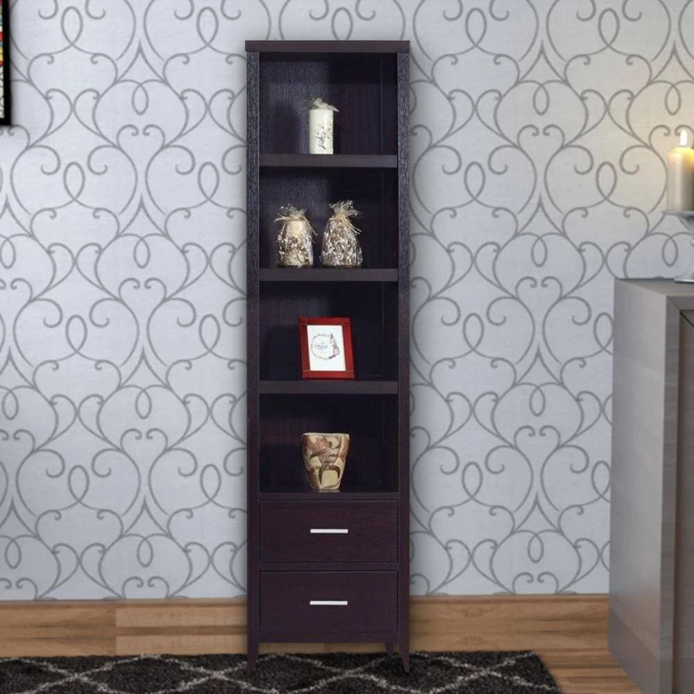 82 in. Dark Brown Metal Well Designed Media Tower with Display Shelves by Benjara 6 82 in. Dark Brown Metal Well Designed Media Tower with Display Shelves by Benjara - Image 6