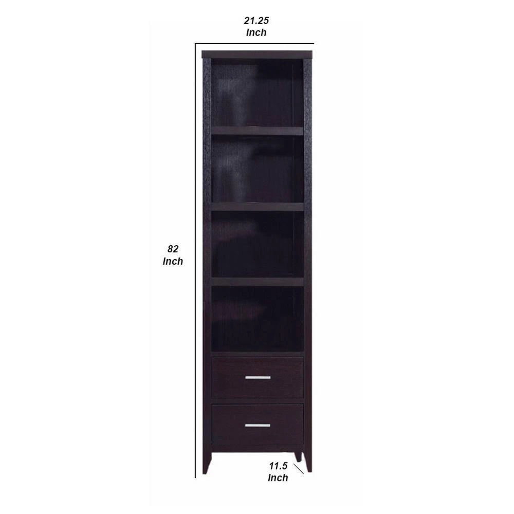 82 in. Dark Brown Metal Well Designed Media Tower with Display Shelves by Benjara 5 82 in. Dark Brown Metal Well Designed Media Tower with Display Shelves by Benjara - Image 5
