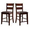 Dickinson II Cottage Dark Cherry Counter Height Chair (Set of 2) by Benjara