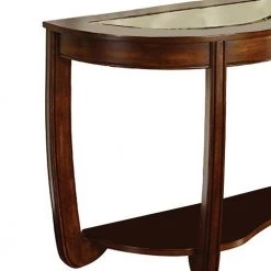 Crystal Falls 51 in. Dark Cherry Brown Specialty Glass Console Table by Benjara -Cheap Benjara Store dark cherry brown benjara console tables bm122997 44 1000
