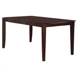 Contemporary Style Dark Cherry Brown Wooden Extension Dining Table by Benjara