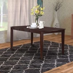 Contemporary Style Dark Cherry Brown Wooden Extension Dining Table by Benjara -Cheap Benjara Store dark cherry brown benjara kitchen dining tables bm179938 c3 1000