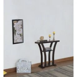 32 in. Dark Espresso Standard Rectangle Wood Console Table with Shelf by Benjara 12 32 in. Dark Espresso Standard Rectangle Wood Console Table with Shelf by Benjara -Cheap Benjara Store dark espresso brown benjara console tables bm157873 44 1000