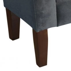 Dark Gray and Brown Velvet Upholstered Button Tufted Wooden Bench Settee Hinged Storage 18 in. L x 50 in. W x 23 in. H by Benjara -Cheap Benjara Store dark gray and brown benjara bedroom benches bm195783 4f 1000