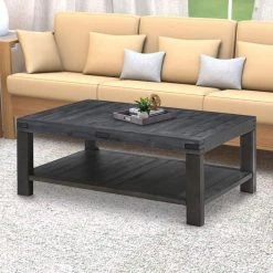 44 in. Dark Gray Large Square Wood Coffee Table with Open Shelf by Benjara 13 44 in. Dark Gray Large Square Wood Coffee Table with Open Shelf by Benjara -Cheap Benjara Store dark gray benjara coffee tables bm206649 31 1000