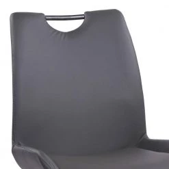Dark Gray Curved Back Side Dining Chair with Bucket Design Seat (Set of 2) by Benjara -Cheap Benjara Store dark gray benjara dining chairs bm237188 1f 1000