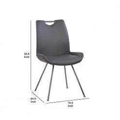 Dark Gray Curved Back Side Dining Chair with Bucket Design Seat (Set of 2) by Benjara -Cheap Benjara Store dark gray benjara dining chairs bm237188 44 1000