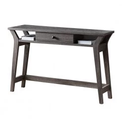 12 in. Rectangular Dark Gray 1 Drawer Writing Desk by Benjara