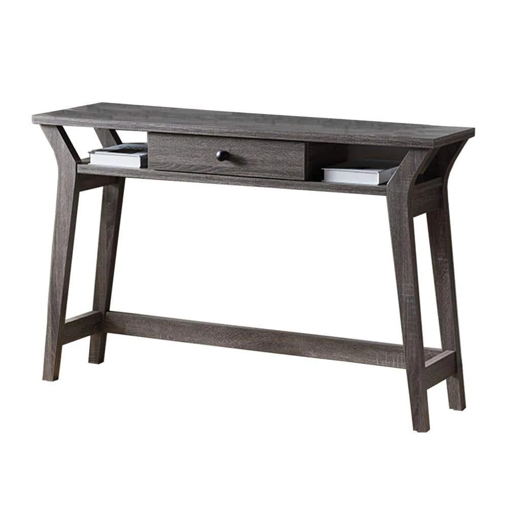 12 in. Rectangular Dark Gray 1 Drawer Writing Desk by Benjara 1 12 in. Rectangular Dark Gray 1 Drawer Writing Desk by Benjara