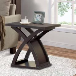 Arkley 19.75 in. W Dark Walnut Contemporary Style End Table by Benjara -Cheap Benjara Store dark walnut benjara end side tables bm122992 31 1000