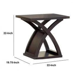 Arkley 19.75 in. W Dark Walnut Contemporary Style End Table by Benjara -Cheap Benjara Store dark walnut benjara end side tables bm122992 44 1000