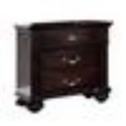 Syracuse Traditional Style Beautiful Dark Walnut Wooden Nightstand by Benjara