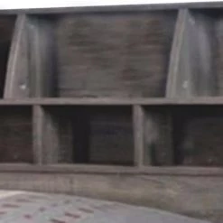 Gray Elegant Full Bookcase Headboard with 6-Shelves by Benjara -Cheap Benjara Store distressed gray benjara headboards bm141891 1f 1000