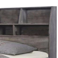 Gray Elegant Full Bookcase Headboard with 6-Shelves by Benjara -Cheap Benjara Store distressed gray benjara headboards bm141891 c3 1000