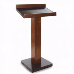 Catalia Contemporary 47 in. Height Oak and Espresso Wood Book Stand by Benjara