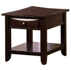 24 in. Espresso Wooden End Table by Benjara