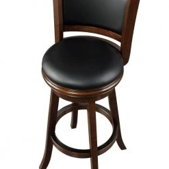 Pio 47 in. Espresso Brown High Back Wooden Extra Tall Swivel Bar Stool with Faux Leather Seat by Benjara -Cheap Benjara Store espresso brown benjara bar stools bm274342 1f 1000