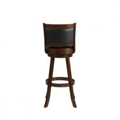 Pio 47 in. Espresso Brown High Back Wooden Extra Tall Swivel Bar Stool with Faux Leather Seat by Benjara -Cheap Benjara Store espresso brown benjara bar stools bm274342 4f 1000