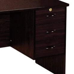 24 in. W Espresso Brown 3 Drawer Wooden Computer Desk with Lock System by Benjara -Cheap Benjara Store espresso brown benjara computer desks bm148329 c3 1000