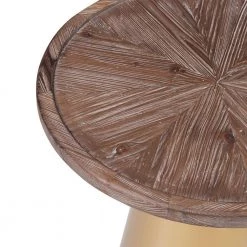 Small Brown and Gold Round Wooden Top Corner Table with Metal Conical Base by Benjara 9 Small Brown and Gold Round Wooden Top Corner Table with Metal Conical Base by Benjara -Cheap Benjara Store gold and brown benjara console tables bm209075 1f 1000