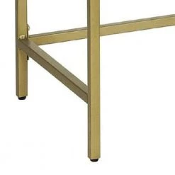 39.4 in. Gold and Clear Tempered Glass Rectangular Shelf Metal Console Sofa Table by Benjara -Cheap Benjara Store gold and clear benjara console tables bm274788 1f 1000