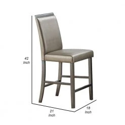 Champagne Gold Wooden Trim Top Faux Leather Counter Height Chair by Benjara 10 Champagne Gold Wooden Trim Top Faux Leather Counter Height Chair by Benjara -Cheap Benjara Store gold benjara dining chairs bm231836 44 1000