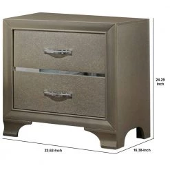 2-Drawer Gold Nightstand 24.29" H x 16.38" W x 23.62" D by Benjara 12 2-Drawer Gold Nightstand 24.29" H x 16.38" W x 23.62" D by Benjara -Cheap Benjara Store gold benjara nightstands bm185453 44 1000
