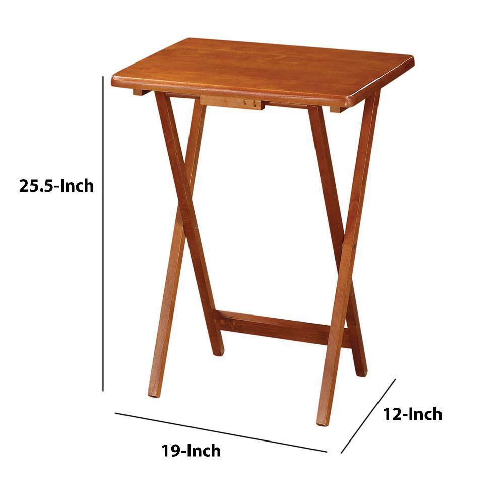 Charming 5-piece Golden Brown Tray Table Set by Benjara 6 Charming 5-piece Golden Brown Tray Table Set by Benjara - Image 6