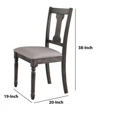 Gray and Beige Wooden Side Chairs with Linen Padded Seat and Splat back Design (Set of 2) by Benjara 12 Gray and Beige Wooden Side Chairs with Linen Padded Seat and Splat back Design (Set of 2) by Benjara -Cheap Benjara Store gray and beige benjara accent chairs bm194432 fa 1000