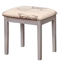 Gray and Beige Wooden Vanity with Flip Top Mirror and Cushioned Stool (30 in. x 36 in. x 18 in. ) by Benjara -Cheap Benjara Store gray and beige benjara makeup vanities bm144155 1f 1000