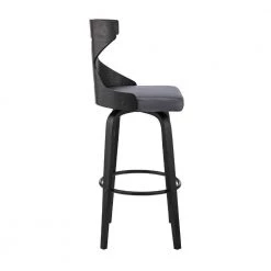 44 in. Gray and Black Metal Framed Swivel Barstool with Curved Wooden x Back by Benjara -Cheap Benjara Store gray and black benjara bar stools bm270002 4f 1000
