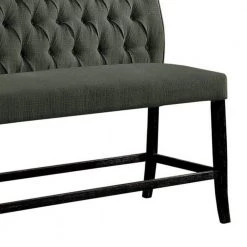 Gray and Black Fabric Upholstered Wooden Counter Height Bench 42.5 in. x 48 in. x 29 in. by Benjara -Cheap Benjara Store gray and black benjara bedroom benches bm183637 4f 1000
