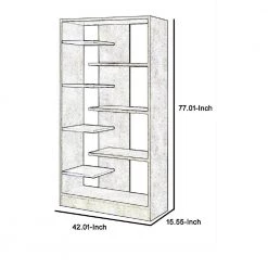 Faux Concrete and Wooden Gray and Black Bookshelf with Open Shelves by Benjara -Cheap Benjara Store gray and black benjara bookcases bookshelves bm194311 fa 1000