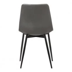 Gray and Black Leatherette Dining Chair with Bucket Seat and Metal Legs by Benjara 9 Gray and Black Leatherette Dining Chair with Bucket Seat and Metal Legs by Benjara -Cheap Benjara Store gray and black benjara dining chairs bm155599 1f 1000