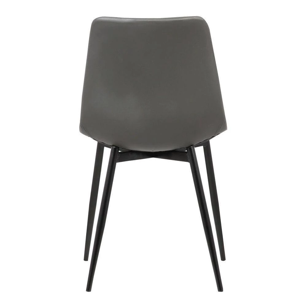 Gray and Black Leatherette Dining Chair with Bucket Seat and Metal Legs by Benjara 4 Gray and Black Leatherette Dining Chair with Bucket Seat and Metal Legs by Benjara - Image 4