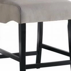 Gray and Black Casual Style Fabric Upholstered Wooden Counter Height Chair (Set of 2) by Benjara -Cheap Benjara Store gray and black benjara dining chairs bm160819 1f 1000