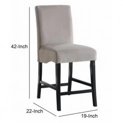 Gray and Black Casual Style Fabric Upholstered Wooden Counter Height Chair (Set of 2) by Benjara -Cheap Benjara Store gray and black benjara dining chairs bm160819 44 1000