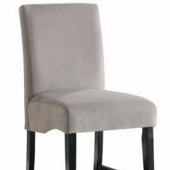 Gray and Black Casual Style Fabric Upholstered Wooden Counter Height Chair (Set of 2) by Benjara -Cheap Benjara Store gray and black benjara dining chairs bm160819 4f 1000