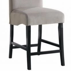 Gray and Black Casual Style Fabric Upholstered Wooden Counter Height Chair (Set of 2) by Benjara -Cheap Benjara Store gray and black benjara dining chairs bm160819 c3 1000