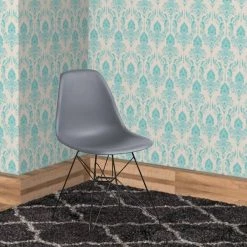 Gray and Black Deep Back Plastic Chair with Metal Eiffel Legs (Set of 2) by Benjara -Cheap Benjara Store gray and black benjara dining chairs bm187595 fa 1000