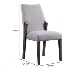 Gray and Black Wood and fabric Upholstered Dining Side Chairs (Set of 2) by Benjara 13 Gray and Black Wood and fabric Upholstered Dining Side Chairs (Set of 2) by Benjara -Cheap Benjara Store gray and black benjara dining chairs bm204541 44 1000