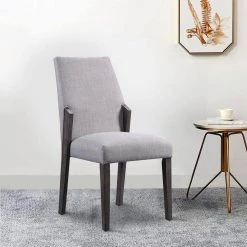 Gray and Black Wood and fabric Upholstered Dining Side Chairs (Set of 2) by Benjara 14 Gray and Black Wood and fabric Upholstered Dining Side Chairs (Set of 2) by Benjara -Cheap Benjara Store gray and black benjara dining chairs bm204541 fa 1000