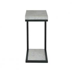 Industrial Gray and Black Faux Cement Designed Snack Table by Benjara -Cheap Benjara Store gray and black benjara end side tables bm160146 31 1000