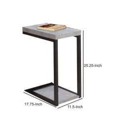 Industrial Gray and Black Faux Cement Designed Snack Table by Benjara -Cheap Benjara Store gray and black benjara end side tables bm160146 44 1000
