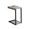 Industrial Gray and Black Faux Cement Designed Snack Table by Benjara